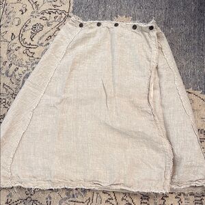 Pip Squeak Chapeau Brooklyn, New York Linen Raw Hem Skirt
